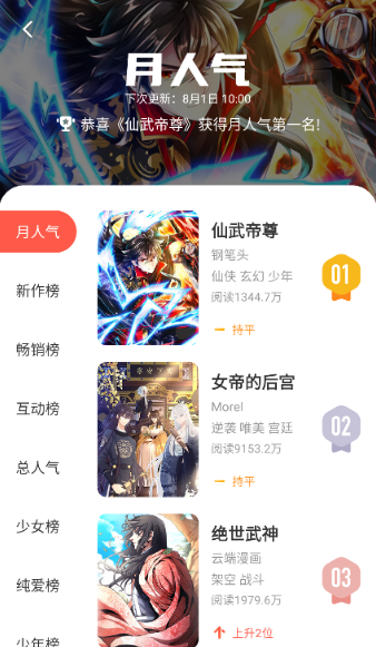 排行榜列表